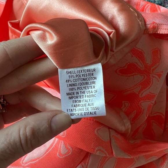 Milly New York Orange Satin Floral Jacquard Zip Up Cinched Mini Dress - Picture 7 of 8